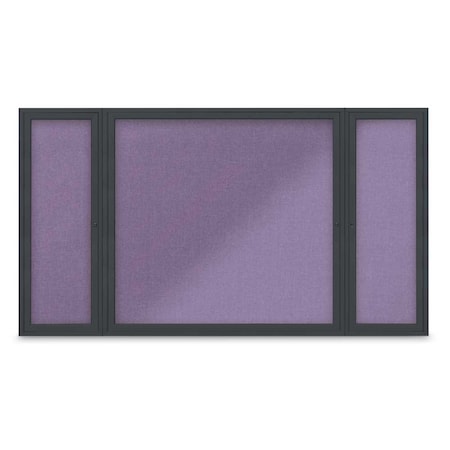 Indoor Enclosed Combo Board,48x36,Gold Frame/Wht Porc & Medium Grey